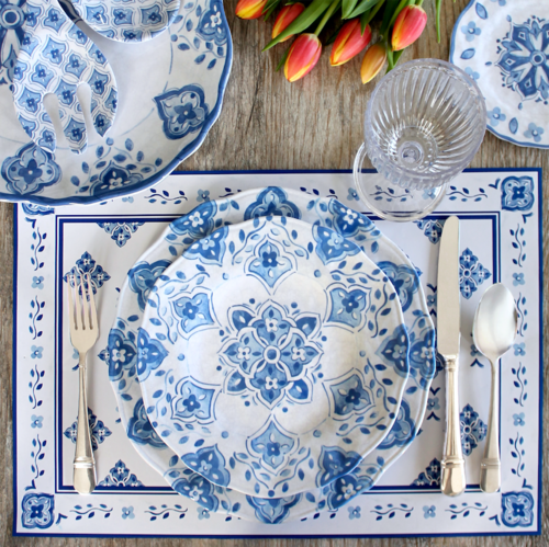 Melamine Dinnerware - Moroccan Blue